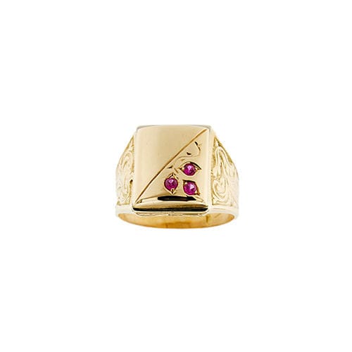 Bague Bague pour homme en or jaune avec rubis 58 Facettes 36431