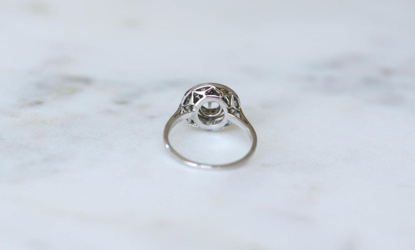 Bague 48.5 Bague Cible Art Déco Diamants sur Platine et Or blanc 58 Facettes