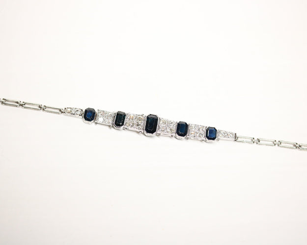 Bracelet Bracelet Art Déco Saphirs et Diamants 58 Facettes A11370