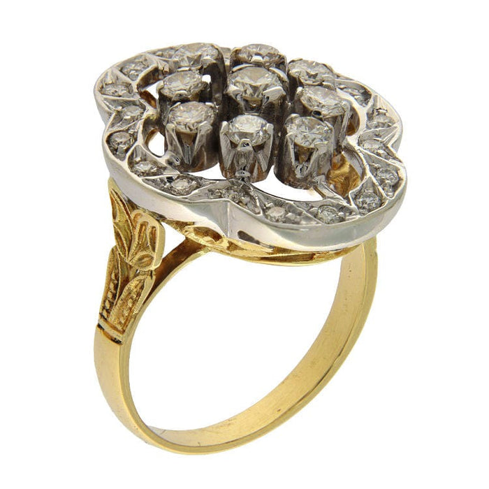 Ring aus Giallo- und Bianco-Gold mit Diamanten