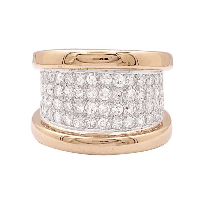 54 Bague bandeau or rose, or blanc, diamants. 58 Facettes 34038