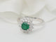 Bague 53 Bague double entourage en or blanc, émeraude 0.64ct et diamants 58 Facettes 33177