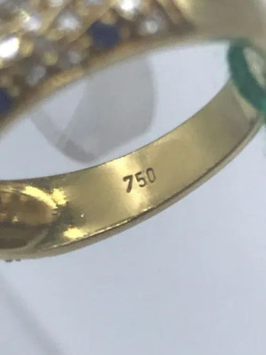 Bague 53 Bague rivière saphirs et diamants 58 Facettes