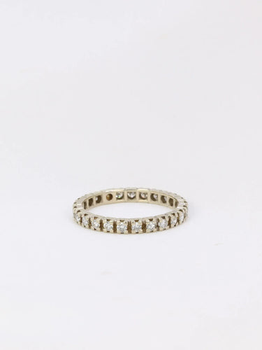 Bague Alliance américaine en or blanc et diamants 0,75 ct 58 Facettes J54