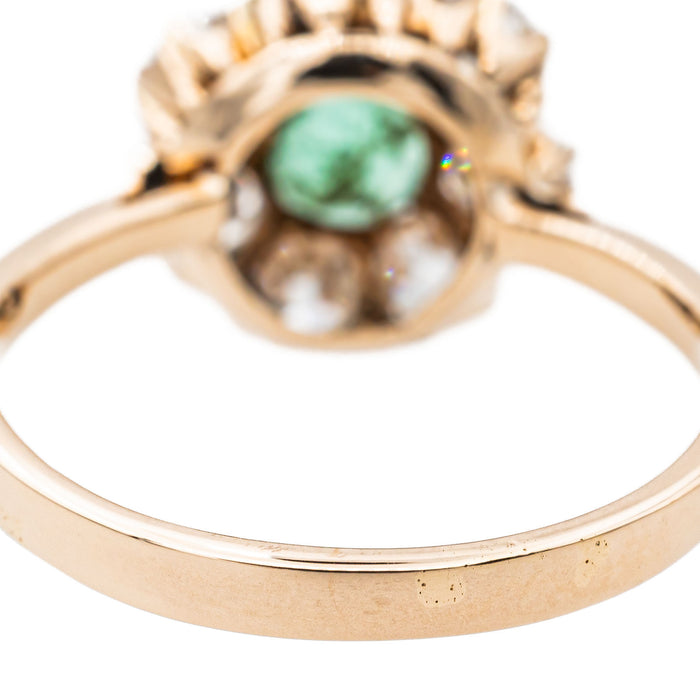 Ring Daisy Emerald Rose Gold