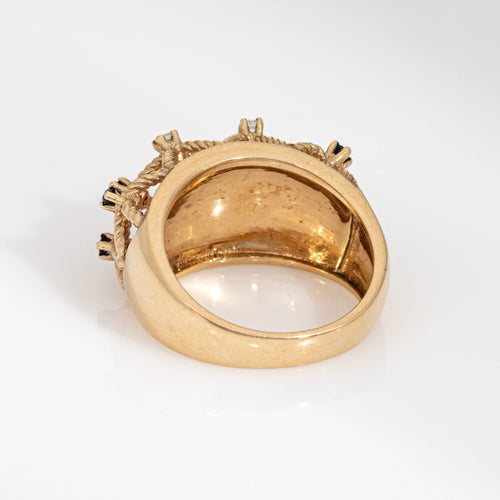 Bague 54 Bague vintage en or jaune, saphir et diamants 58 Facettes G13928