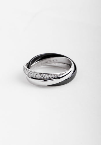 Bague 55 CARTIER - Bague Trinity Black & White Céramique Diamants 58 Facettes 65343-61853