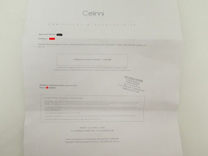 Bracelet bracelet riviere de diamants et saphirs 2ct maille tennis en or blanc 58 Facettes 260237