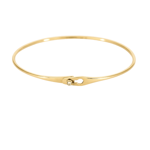 DINH VAN - Yellow gold and diamond lock bracelet 