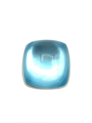 Bague ROBERTO COIN. Bague or blanc 18K et topaze bleue 58 Facettes