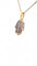 Gouden en diamanten Hand van Fatima ketting en hanger