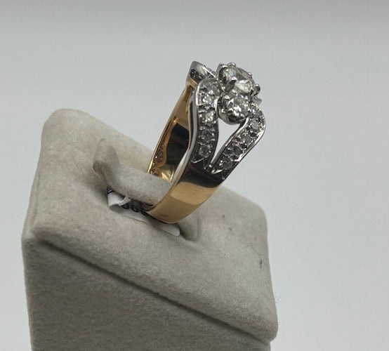 Bague 52 Bague style Art Déco Diamants 2 ors 58 Facettes