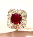 Bague 54 Bague or blanc, magnifique rubis 2,24 carats non chauffé et diamants 58 Facettes AB417