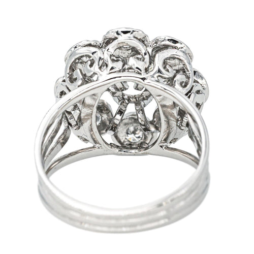 Bague 53 Bague Marguerite Or blanc, Platine Diamant 58 Facettes 4328900CN