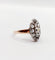 Bague 54 Bague marquise antique en or rose 18k et argent, diamant et diamants roses 58 Facettes A06417