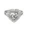 Пръстен Биещо Сърце от бяло злато, диаманти 