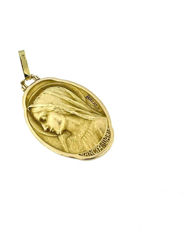 Pendentif Pendentif Art Nouveau Vierge Marie en Or Emile Dropsy 58 Facettes