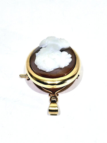 Pendentif Pendentif Broche Camée or rose, agate 58 Facettes