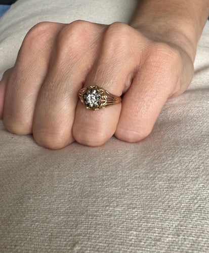 Bague 55 Bague or rose et diamant 58 Facettes