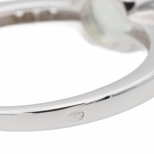 White gold ring Prasiolite, Diamond 