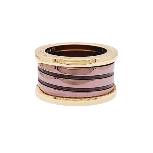 Bague 51 Bague Bulgari, "B.Zero1", or rose, cermet. 58 Facettes 35003