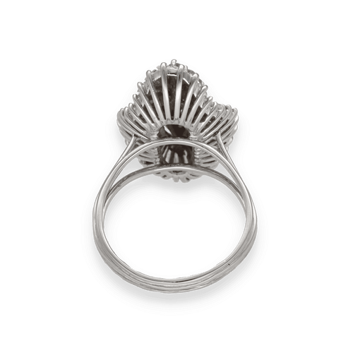 Bague 60 Bague Jupe Vers 1960 – Or Gris 18k & Platine – 4.0 ct Diamants & Rubis Marquise 0.50 ct 58 Facettes FB10707