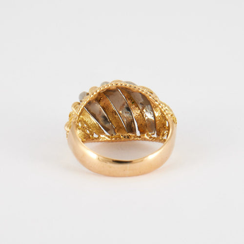 Bague 52 Bague en or jaune et blanc 58 Facettes P8L16