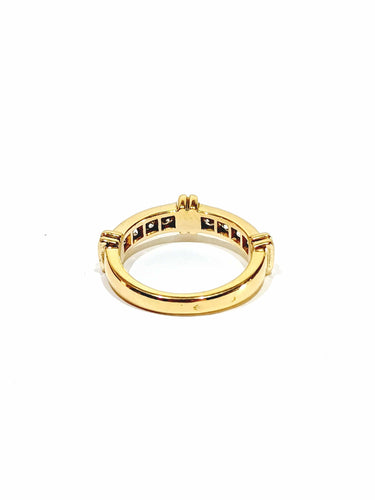 Anel Aliança ouro champanhe e diamantes 