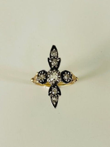 Bague 53.5 Bague croix, diamants, début XX éme 58 Facettes