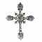 Pendentif Croix en argent rococo des années 1750 : l'art de la joaillerie 58 Facettes 24121-0345