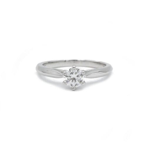 Bague 49 Solitaire or blanc et diamant 58 Facettes 220148R
