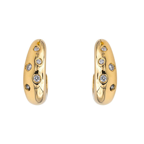 Boucles d'oreilles Boucles d'oreilles Demi créoles Or jaune Diamant 58 Facettes 3876020CN