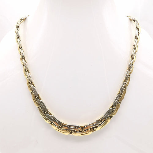 Collier Collier maillons haricots doublés en or deux tons 58 Facettes