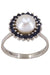 Bague 56 Bague or blanc perle et saphirs 58 Facettes 090091