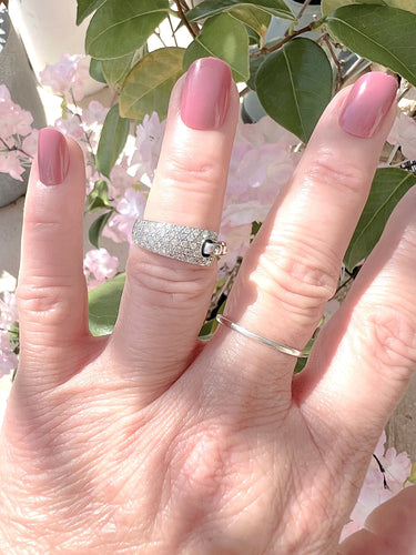 Bague 55 GUY LAROCHE - Bague Ceinture Diamants Or Blanc 58 Facettes AA 1645