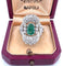 Bague 55 Bague vintage des années 50 avec émeraude 1,40 Ct et diamants taille ancienne 2,50 Ct 58 Facettes