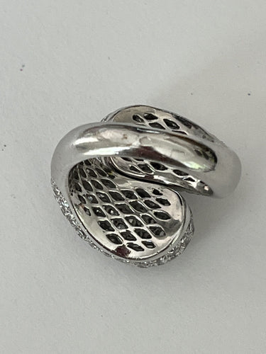 Bague 53 Bague Croisée or gris diamants 58 Facettes LOT 6593