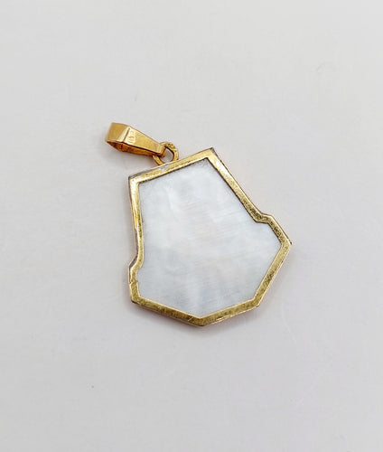 Pendentif Médaille - Médaille religieuse art déco en or rose 18k et nacre 58 Facettes A06573