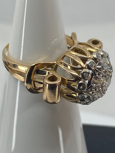 Bague 51 Bague en or 18ct de forme boule sertie de diamants vers 1940/1960 58 Facettes AB41bis