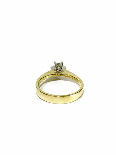 Bague 54 Solitaire En Or Jaune Et Diamant 58 Facettes