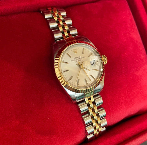 Montre ROLEX - Montre femme OYSTER Perpetual Date 26 en or jaune et acier 58 Facettes