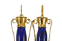 Boucles d'oreilles Boucles d'oreilles amphores antiques en or jaune et lapis-lazuli Castellani 58 Facettes 7684