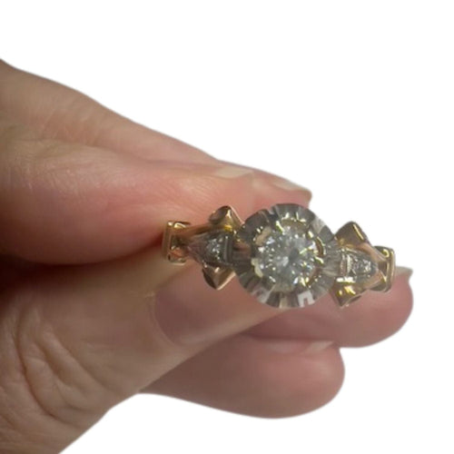 Bague BAGUE ART DÉCO, ÉPOQUE 1930-1935, OR 18 carats ET PLATINE AVEC DIAMANTS 58 Facettes DMAR7