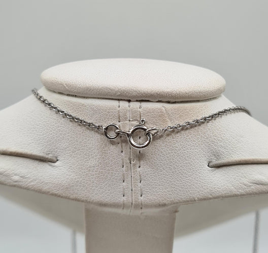 Collier Collier or blanc serti d'un diamants 58 Facettes