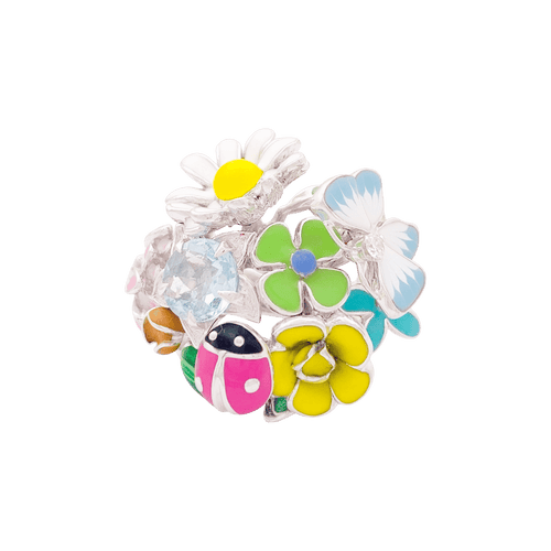 Bague 50 Bague Dior, "Diorette", or blanc, émail, aigue-marine et diamant. 58 Facettes 34642