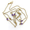 Collier Chaîne station édouardienne en or 14 carats avec améthyste et fleurs 58 Facettes A2002K
