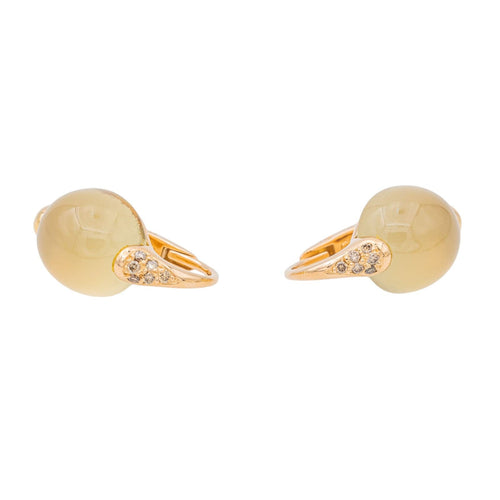 Boucles d'oreilles Pomellato Boucles d'oreilles Luna Or rose Pierre de lune 58 Facettes 3230373CN