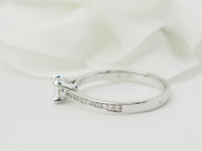 Bague 54 Bague solitaire en or blanc et diamant 0.35ct 58 Facettes 28292