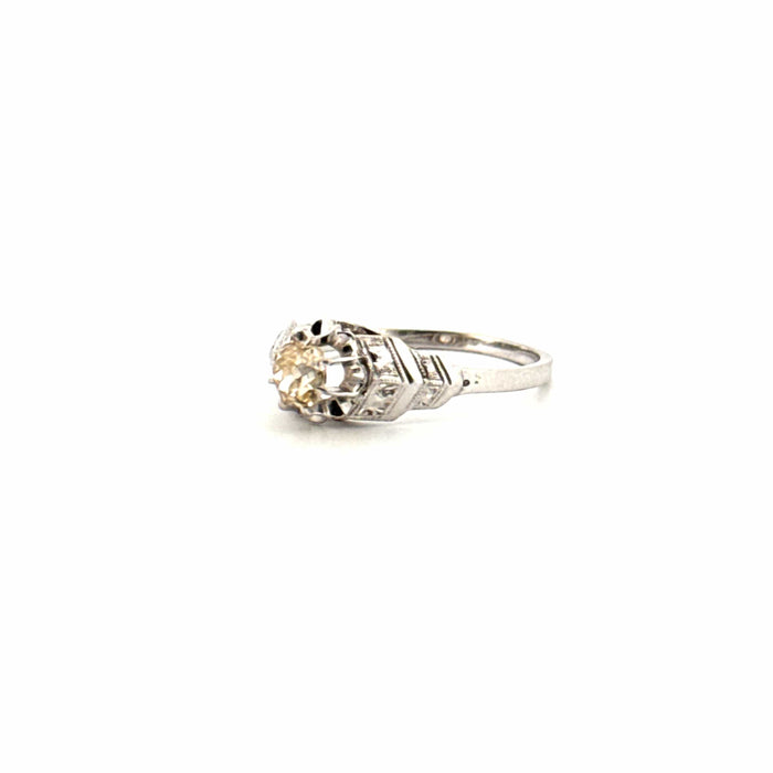 Bague 51 Solitaire Or Blanc  Diamant 58 Facettes 82-GS28829