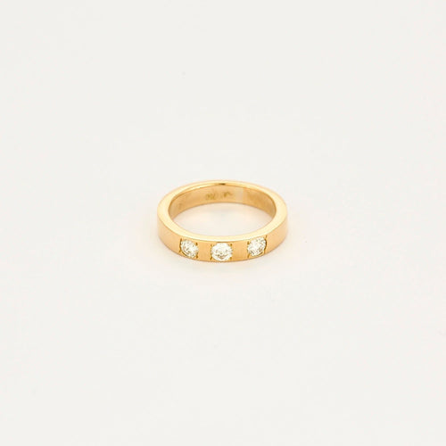 Bague 47 Bague anneau or jaune 3 diamants 58 Facettes 1